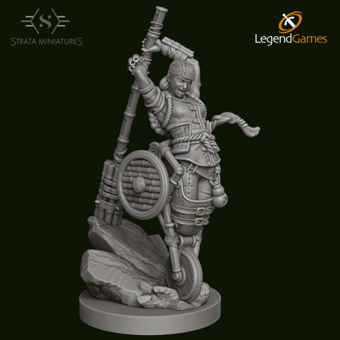 Image of Dungeons and Diversity Human Monk Wheelchair figure from Strata Miniatures