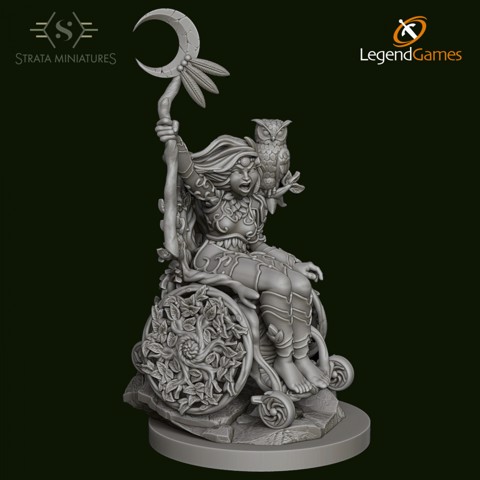 Image of Dungeons and Diversity Human Druid Wheelchair figure from Strata Miniatures