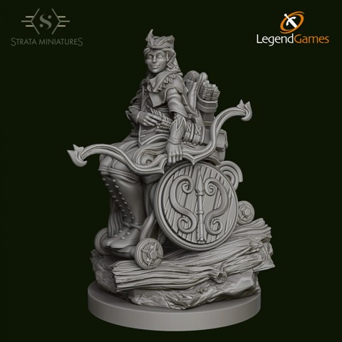 Image of Dungeons and Diversity Half Elf Ranger Wheelchair figure from Strata Miniatures
