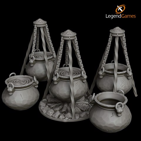 Image of LegendGames Hanging Cauldron - three versions for Halloween