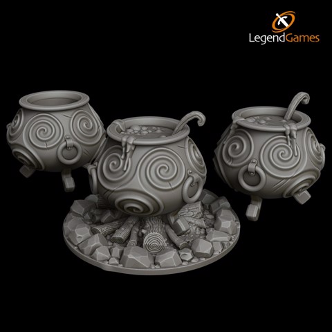 Image of LegendGames Bubbling Cauldron - three halloween pots