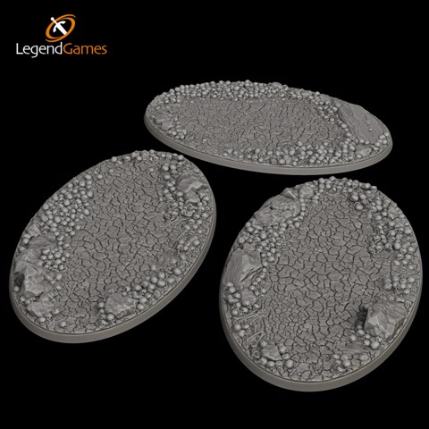 Image of LegendGames 170x105mm Oval Skull and cracked earth base x3