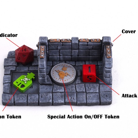 Image of Pit Fighter Game Pieces - Battle Planner and Tokens