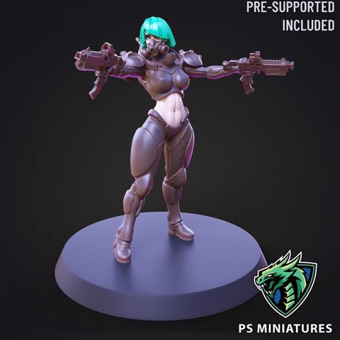 Image of Cyberpunk Mercenary Pose 3 - 7 Variants and Pinup