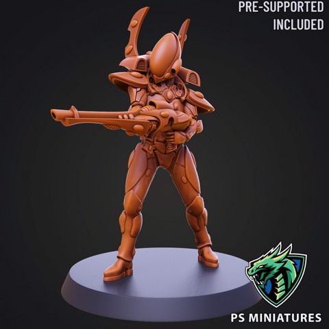 Image of Space Elf Male Soldier Pose 5 - 8 Variants