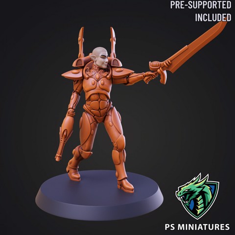 Image of Space Elf Male Soldier Pose 4 - 8 Variants