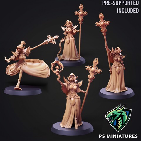 Image of Drow Cleric Bundle - 4 Variants and Pinup Each