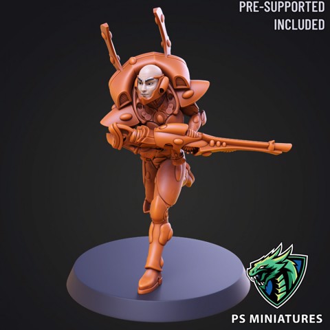 Image of Space Elf Male Soldier Pose 3 - 5 Variants