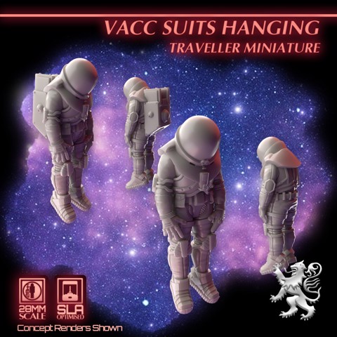 Image of Vacc Suits Hanging - Traveller Miniature