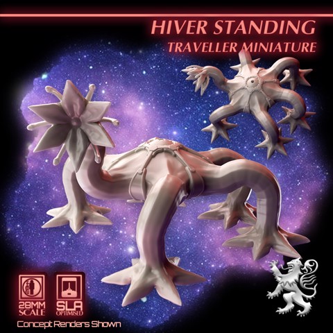 Image of Hiver Standing - Traveller Miniature