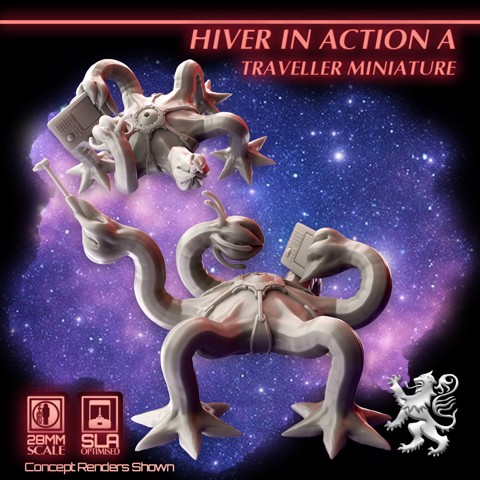 Image of Hiver in Action A - Traveller Miniature