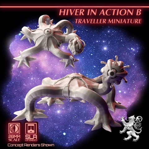 Image of Hiver in Action B - Traveller Miniature