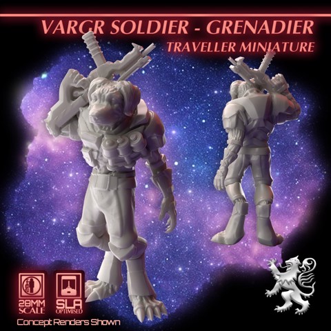 Image of Vargr Soldier - Grenadier Traveller Miniature