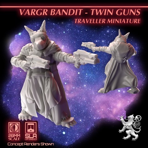 Image of Vargr Bandit - Twin Guns Traveller Miniature