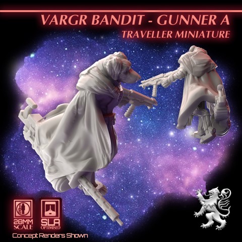 Image of Vargr Bandit - Gunner A - Traveller Miniature