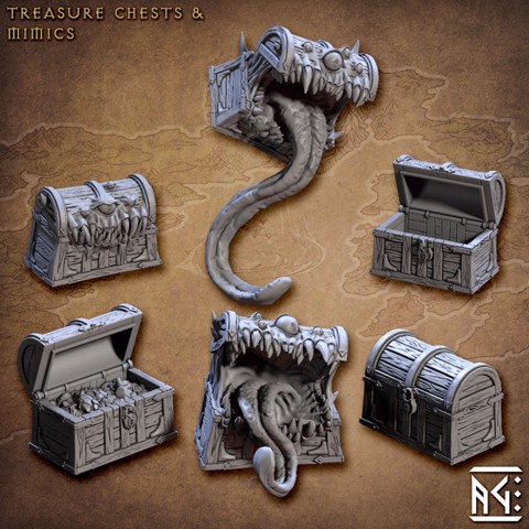 Image of Treasure Chests & Mimics (Arcanist's Guild)