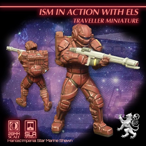Image of Imperial Star Marine in Action with ELS Traveller Miniature
