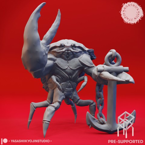 Image of Crabfolk Anchor - Tabletop Miniature (Pre-Supported)