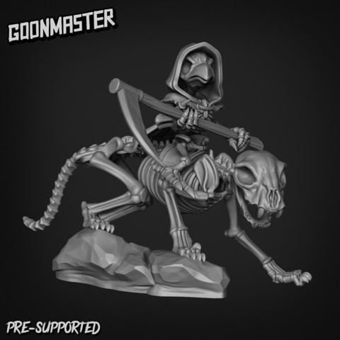 Image of Big Cat Skeleton and Crow Rider1