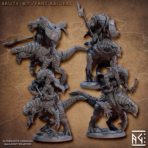 Image of Brute Wyvern Riders (Frostheart Lizardmen)