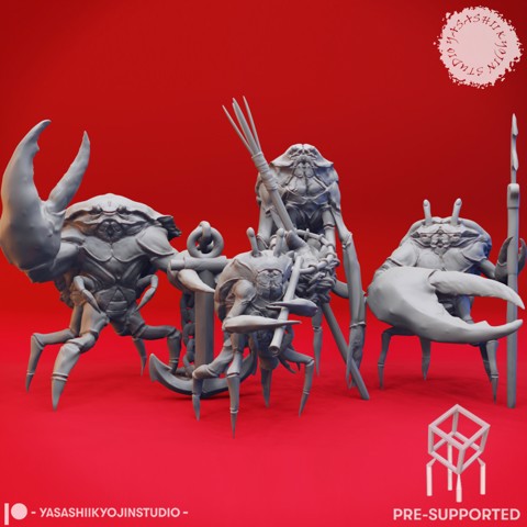 Image of Cast of Crabfolk - Tabletop Miniatures (Pre-Supported)