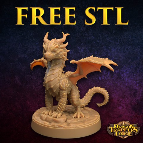 Image of FREE Flamehorn Wyrmling | PRESUPPORTED | Dragons of the Lodge