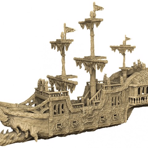 Image of 28mm Playable Ghost  Ship - Cursed Pirate Ship