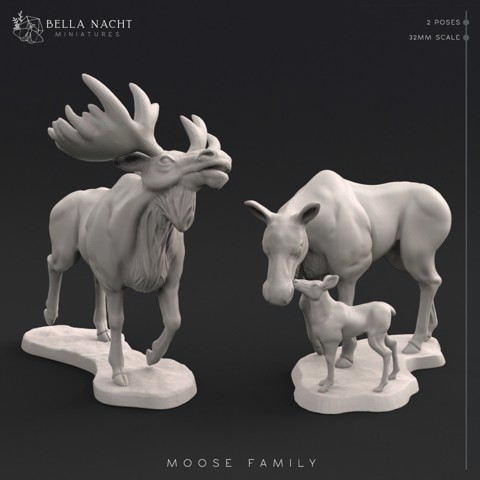 Image of Moose Family | 32mm | 2 Figures