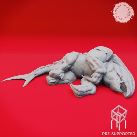 Image of Defeated Bulette - Book of Beasts - Tabletop Miniature (Pre-Supported)