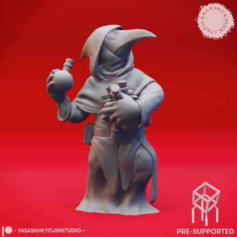 Image of Smol Plague Doctor - Tabletop Miniature (Pre-Supported)