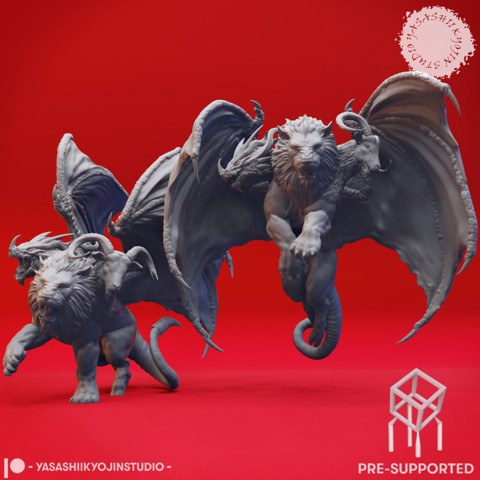 Image of Chimera Pair - Tabletop Miniatures (Pre-Supported)