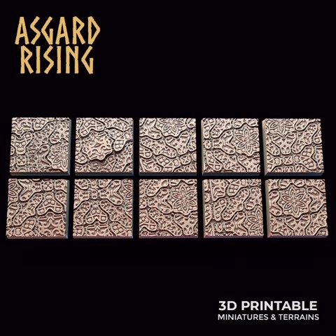 Image of Worn Pavingstone - 10x 25mm Square Base (ver. 1) /Base/ /Pre-supported/