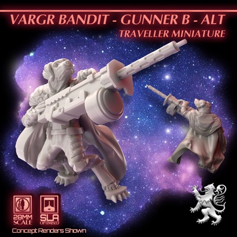 Image of Vargr Bandit - Gunner B - Alt - Traveller Miniature