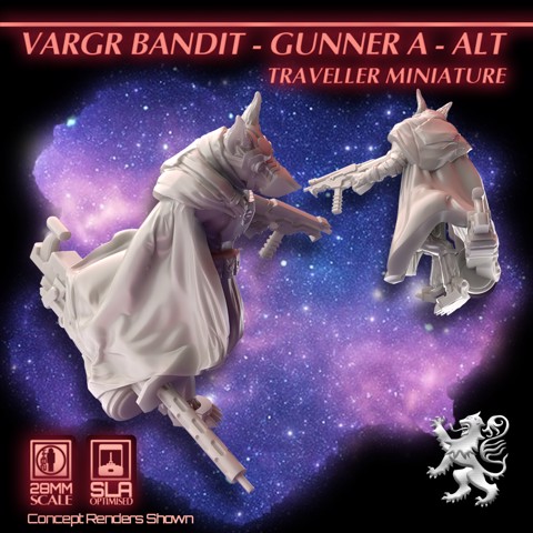 Image of Vargr Bandit - Gunner A - Alt - Traveller Miniature
