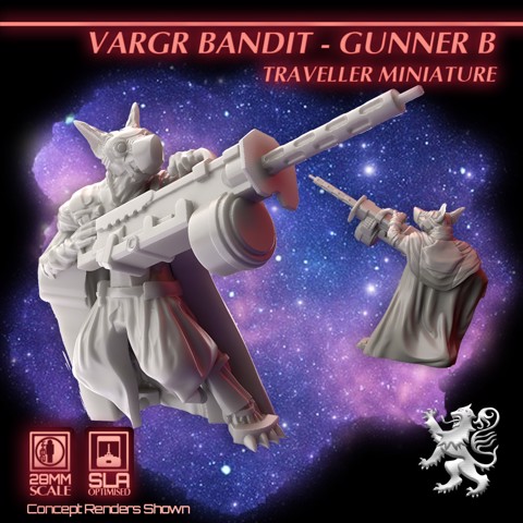 Image of Vargr Bandit - Gunner B - Traveller Miniature