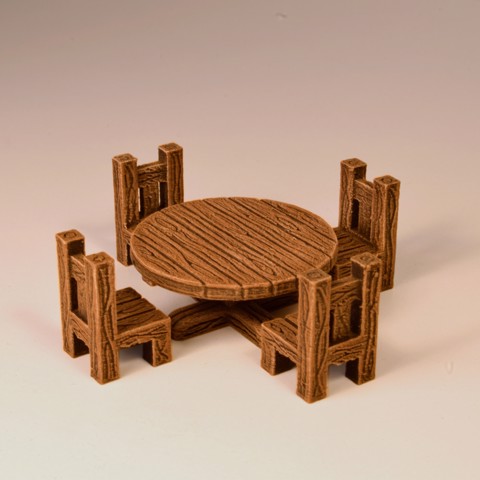Image of wooden table with chairs