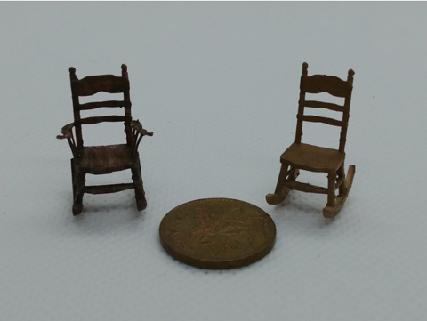 Image of Two Simple Rocking Chairs (Quarter scale / 28mm)
