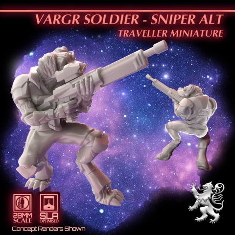 Image of Vargr Soldier - Sniper Alt - Traveller Miniature