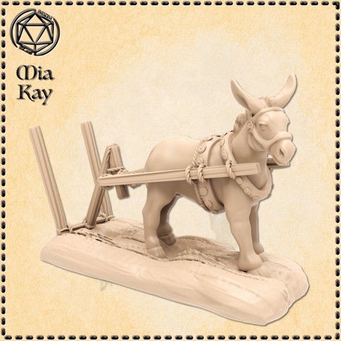 Image of Donkey with Plow