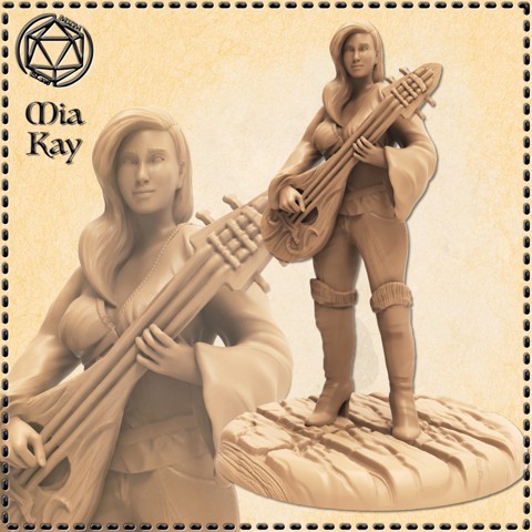 Image of Female Bard with Lute
