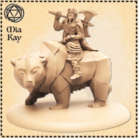 Image of Bear Warrior with Bear Mount