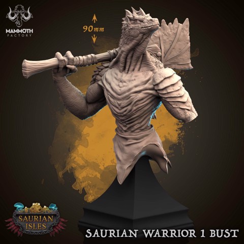 Image of Bust Saurian Warrior 1