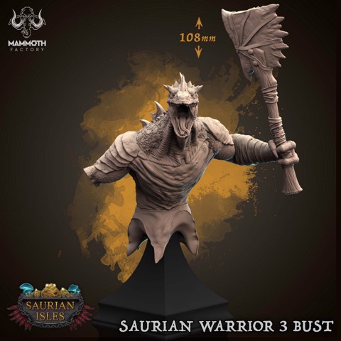 Image of Bust Saurian Warrior 3