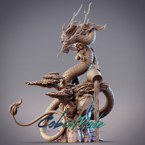 Image of Dragon of Earth with Scenic Base (Pre-Supported)