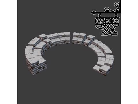 Image of Dungeon Stone Curved Stairs, Radial (Patreon 2023-03 R3)