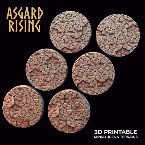 Image of Hex Cobblestone - 6x 25mm Round Base (ver.2) /Pre-supported/