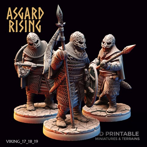 Image of Viking Hersir with Guardsmen /Easy to Print/ /Pre-supported/