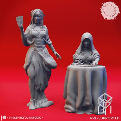 Image of Vadoma - Fortune Teller Pair - Tabletop Miniatures (Pre-Supported)