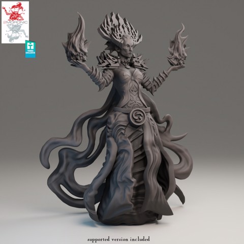 Image of Sun Elf Fire Sorceress - 32mm and 75mm scale