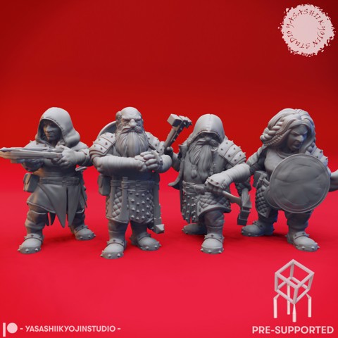 Image of Knot of Duergar  - Tabletop Miniatures (Pre-Supported)